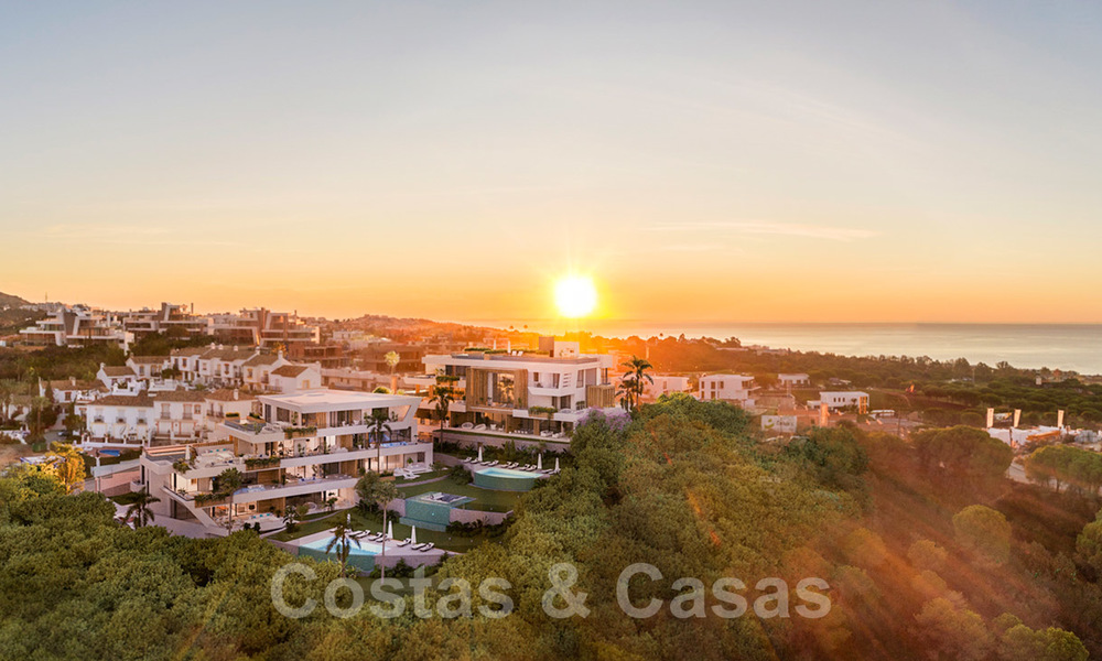 Nuevos apartamentos modernos de lujo con increíbles vistas al mar en venta, en primera línea de golf en Marbella Este 19933