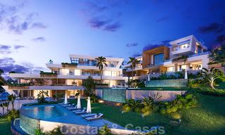 Nuevos apartamentos modernos de lujo con increíbles vistas al mar en venta, en primera línea de golf en Marbella Este 19936 