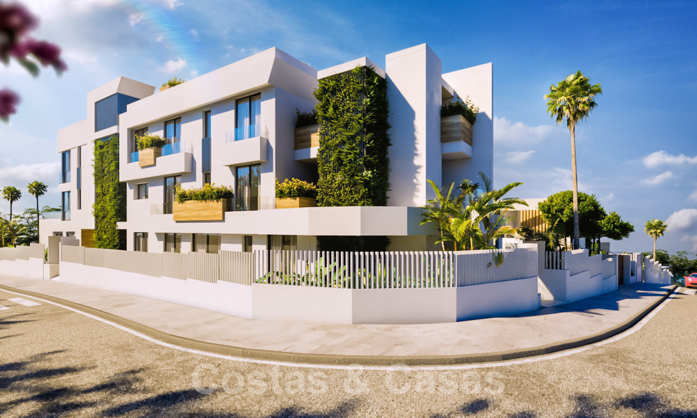 Nuevos apartamentos modernos de lujo con increíbles vistas al mar en venta, en primera línea de golf en Marbella Este 19941