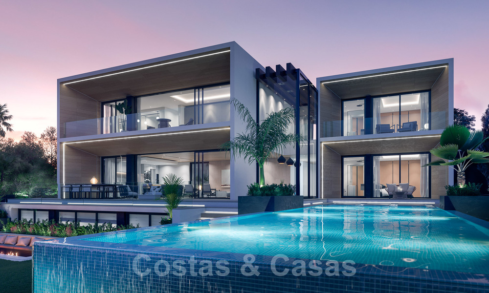 Una elegante villa de lujo sobre plano con increíbles vistas al mar y al golf a la venta en Benahavis, Marbella 20393