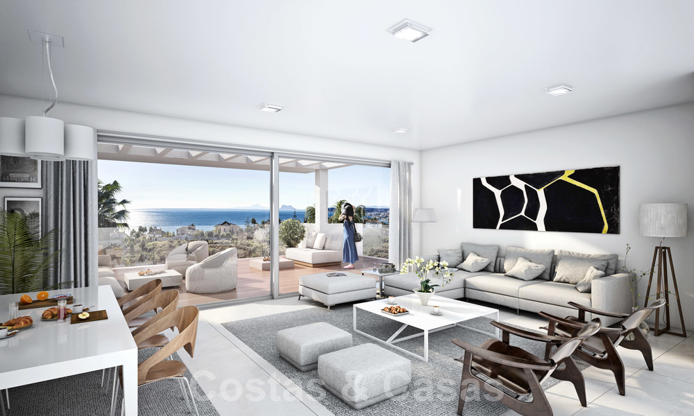 Se venden apartamentos de calidad y diseño contemporáneo con vistas panorámicas al mar en Estepona. Listo para mudarse. 24368