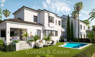 Villas de estilo mediterráneo y villas adosadas con vistas al mar y al golf en Elviria, Marbella 24403 