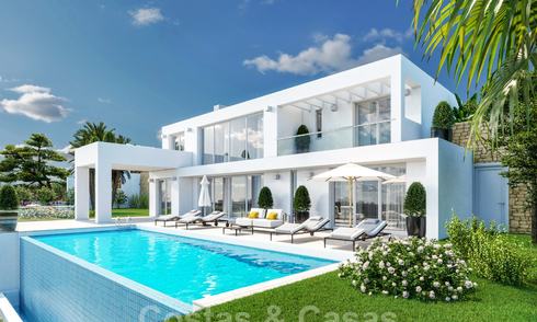 Villa moderna de nueva construcción con impresionantes vistas a la montaña y al mar en venta en las colinas del este de Marbella 24447