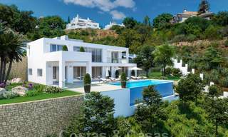 Villa moderna de nueva construcción con impresionantes vistas a la montaña y al mar en venta en las colinas del este de Marbella 24455 