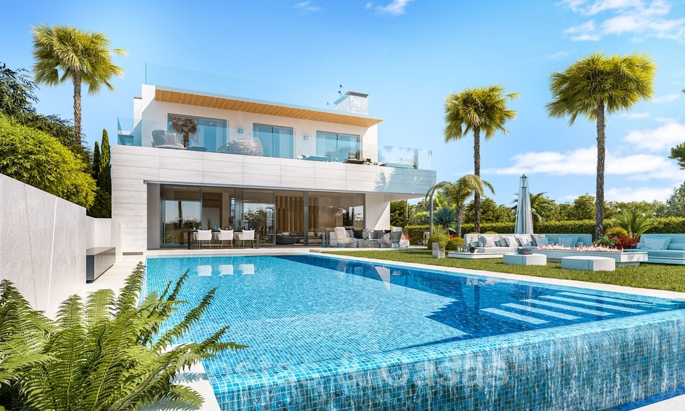 Moderna villa ecológica en venta con vistas al golf en una exclusiva zona residencial, cerca del Valle del Golf en Nueva Andalucía, Marbella 24960