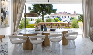 Moderna villa ecológica en venta con vistas al golf en una exclusiva zona residencial, cerca del Valle del Golf en Nueva Andalucía, Marbella 24962 
