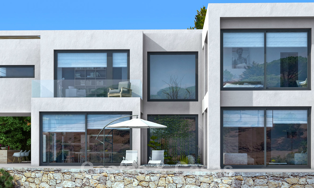 Lujosa villa de nueva construcción de estilo moderno en venta, con vistas panorámicas a la montaña y al mar en la prestigiosa zona de Valtocado en Mijas, Costa del Sol 25942