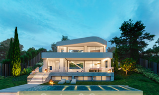 Parcela + proyecto en venta nueva villa contemporánea, en primera línea de golf en Estepona 26280 