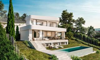 Parcela + proyecto en venta nueva villa contemporánea, en primera línea de golf en Estepona 26283 