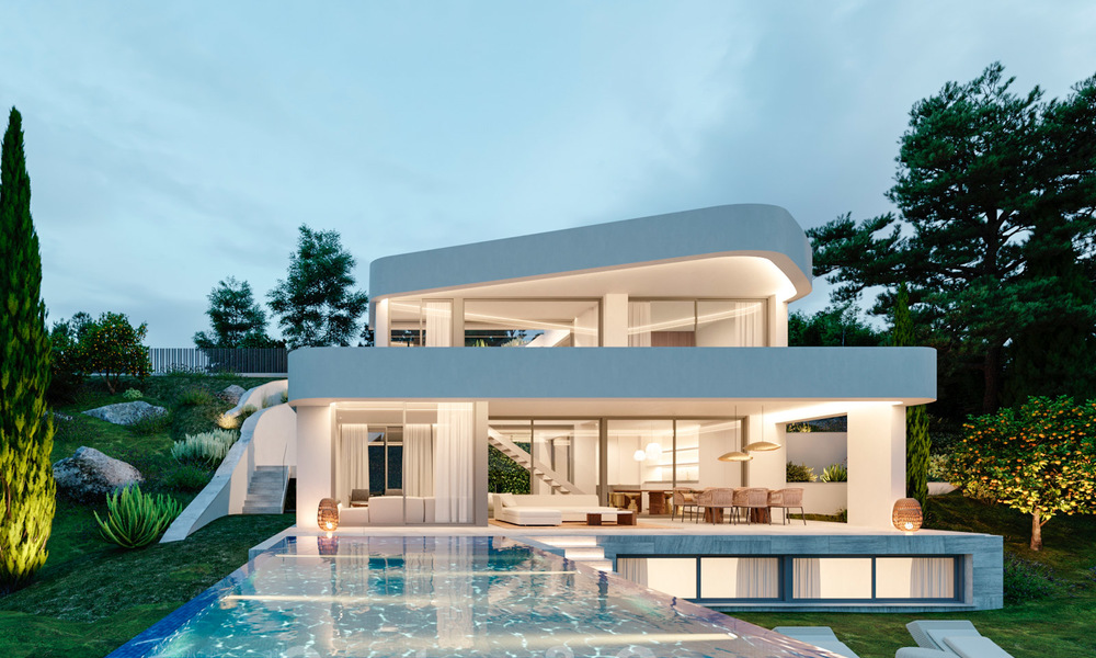 Parcela + proyecto en venta nueva villa contemporánea, en primera línea de golf en Estepona 26287
