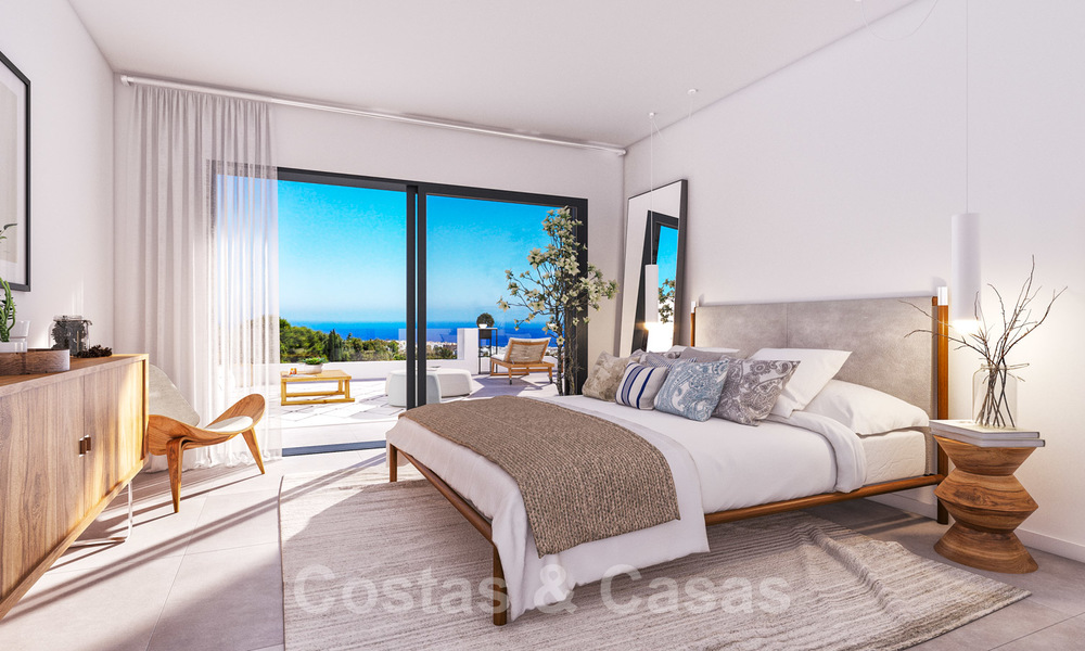 Modernos apartamentos nuevos con vistas panorámicas a la montaña y al mar en venta en las colinas de Estepona, cerca el centro 27737