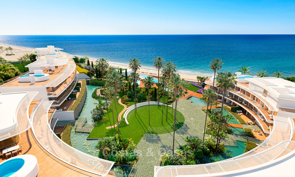 Promoción espectacular de apartamentos modernos en primera línea de playa en venta en Estepona, Costa del Sol. Listo para mudarse. 27883