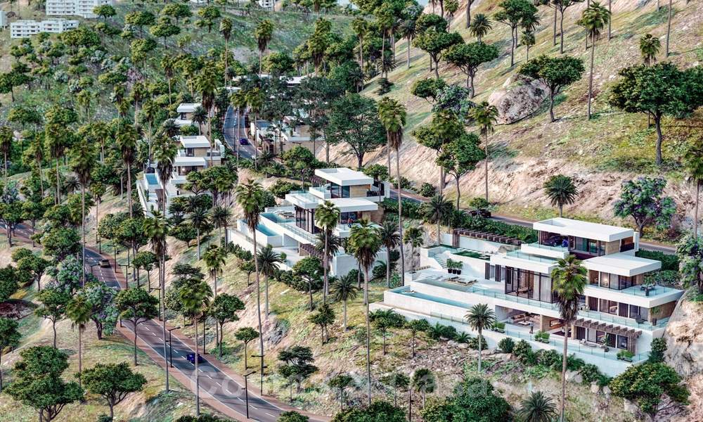 Proyectos de villas modernas llave en mano en venta, con espectaculares vistas al golf, al lago, a las montañas y el mar, en un complejo cerrado rodeado de naturaleza y golf en Benahavis - Marbella 27914