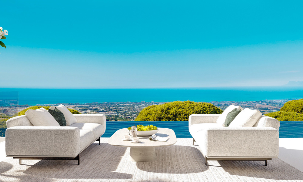Nuevas y modernas villas de lujo en venta con espectaculares vistas al campo de golf, al lago y al Mediterráneo, en un complejo cerrado de naturaleza y golf en Benahavis - Marbella 27931