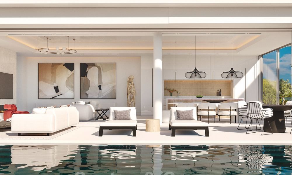 Nuevas y modernas villas de lujo en venta con espectaculares vistas al campo de golf, al lago y al Mediterráneo, en un complejo cerrado de naturaleza y golf en Benahavis - Marbella 27945