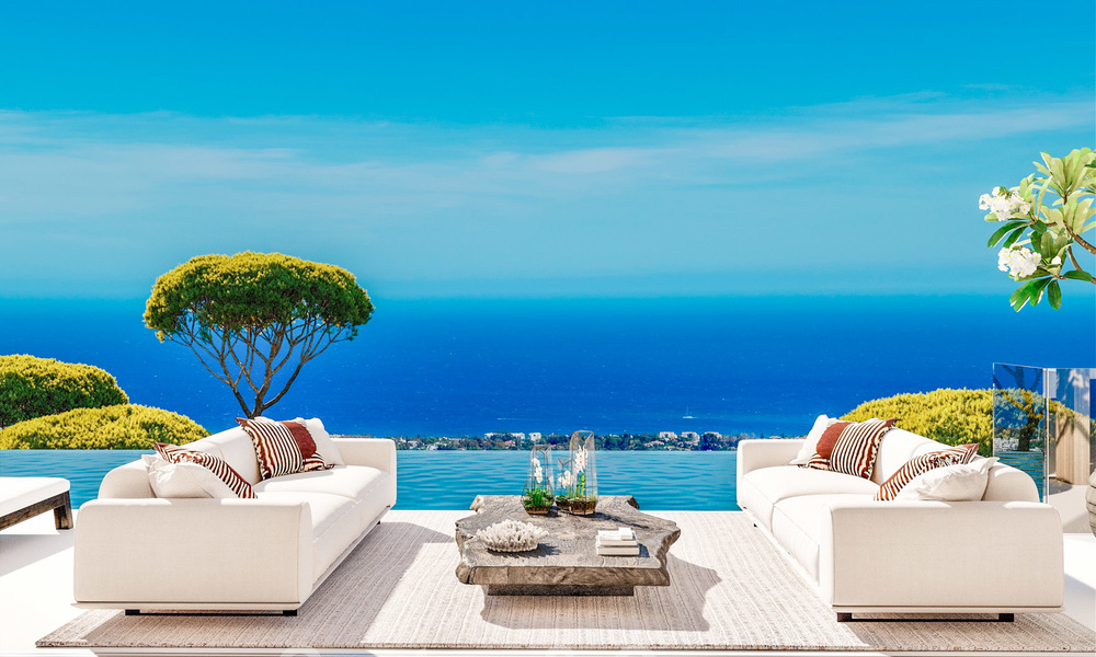Nuevas y modernas villas de lujo en venta con espectaculares vistas al campo de golf, al lago y al Mediterráneo, en un complejo cerrado de naturaleza y golf en Benahavis - Marbella 27946