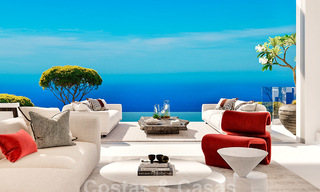 Nuevas y modernas villas de lujo en venta con espectaculares vistas al campo de golf, al lago y al Mediterráneo, en un complejo cerrado de naturaleza y golf en Benahavis - Marbella 27947 