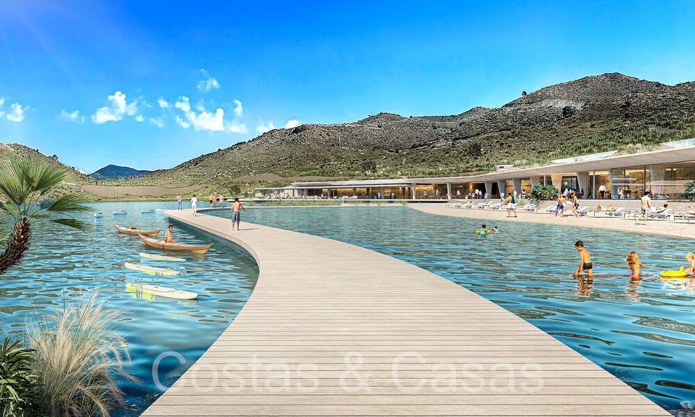 Nuevas y modernas villas de lujo en venta con espectaculares vistas al campo de golf, al lago y al Mediterráneo, en un complejo cerrado de naturaleza y golf en Benahavis - Marbella 779265