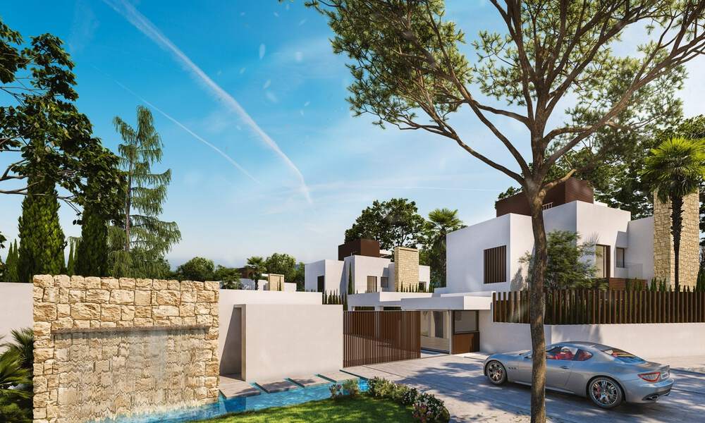 Villas modernas de nueva construcción en venta en el centro de Marbella, en un exclusivo complejo de villas cerrado y asegurado a poca distancia de todo 30084