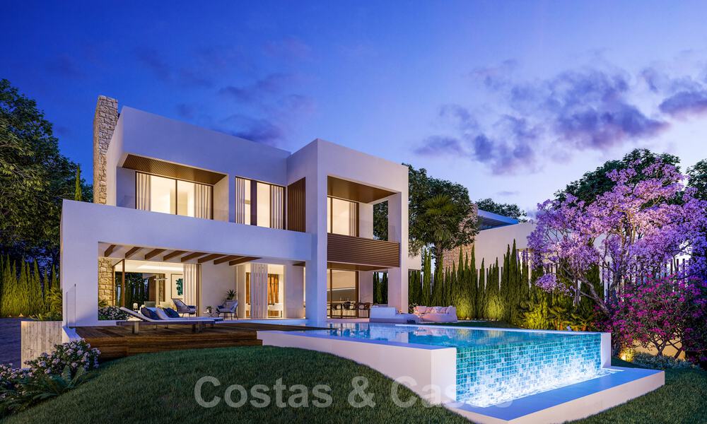 Villas modernas de nueva construcción en venta en el centro de Marbella, en un exclusivo complejo de villas cerrado y asegurado a poca distancia de todo 30088