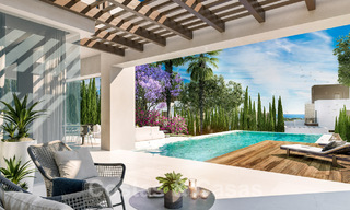 Villas modernas de nueva construcción en venta en el centro de Marbella, en un exclusivo complejo de villas cerrado y asegurado a poca distancia de todo 30090 