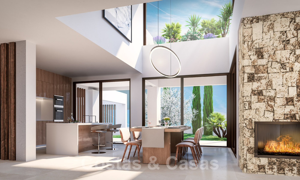 Villas modernas de nueva construcción en venta en el centro de Marbella, en un exclusivo complejo de villas cerrado y asegurado a poca distancia de todo 30096