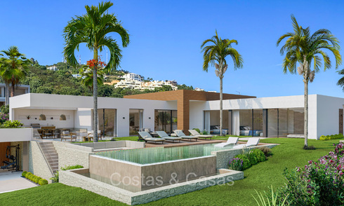 Modernas villas de nueva construcción en venta con impresionantes vistas al mar en Marbella, cerca de las playas y del centro 72565