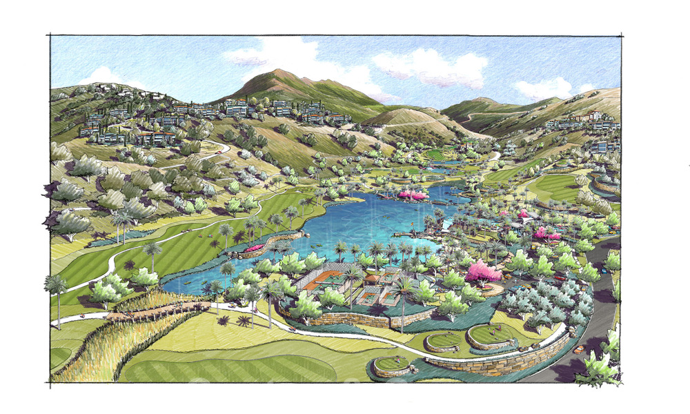 Parcelas urbanizables con proyectos de villas modernas llave en mano en venta, con espectaculares vistas al golf, al lago, a las montañas y el mar, en un complejo cerrado rodeado de naturaleza y golf en Benahavis 61312