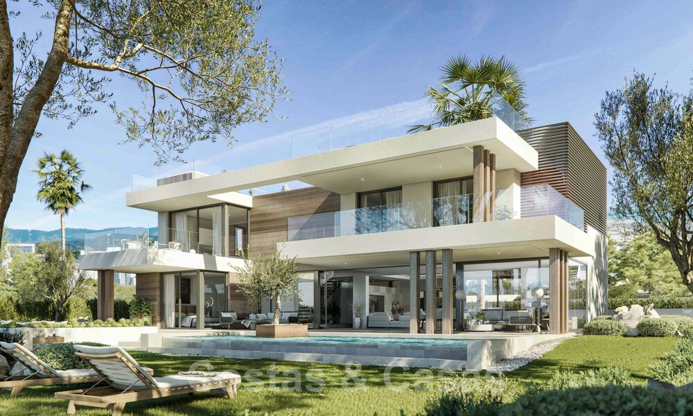 Villas de nueva construcción en venta con un estilo moderno y vistas al mar en la Nueva Milla de Oro entre Marbella y Estepona 33895