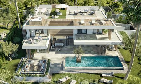 Villas de nueva construcción en venta con un estilo moderno y vistas al mar en la Nueva Milla de Oro entre Marbella y Estepona 33902