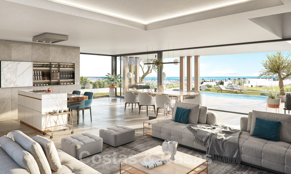 Villas de nueva construcción en venta con un estilo moderno y vistas al mar en la Nueva Milla de Oro entre Marbella y Estepona 33909