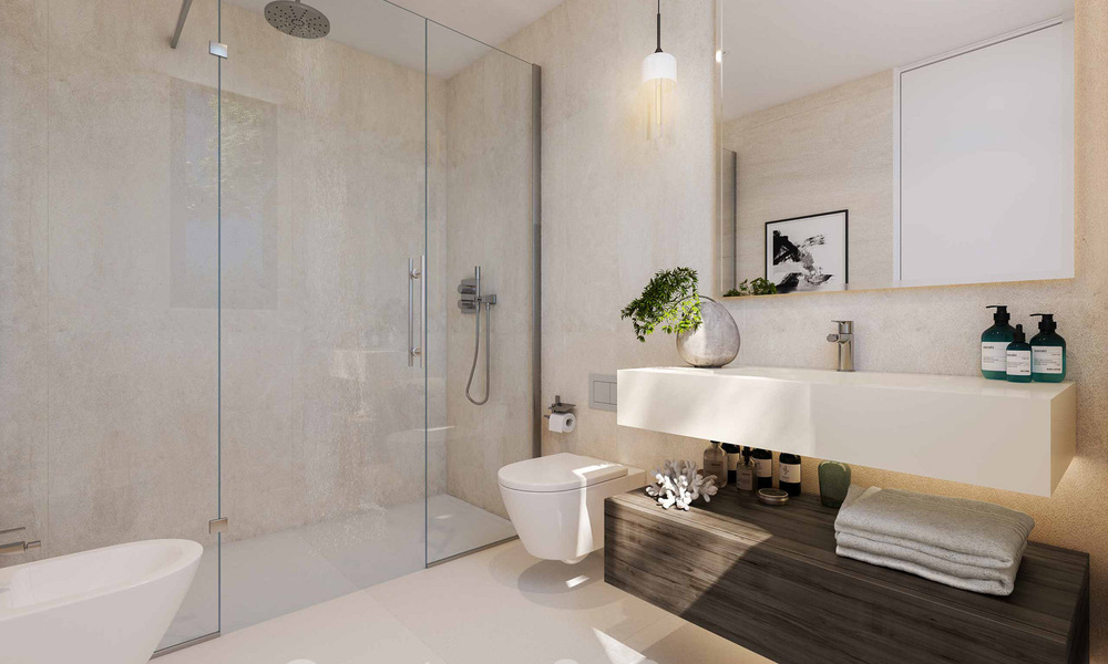 Villas modernas de nueva construcción en venta con vistas panorámicas al mar, en un complejo cerrado con casa club y comodidades en Marbella - Benahavis 34327