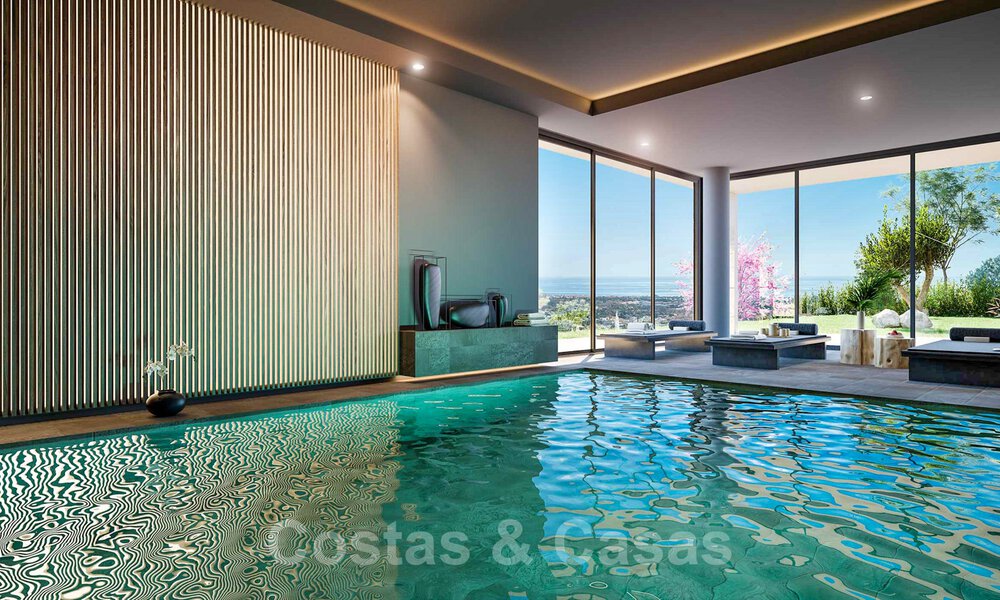 Villas modernas de nueva construcción en venta con vistas panorámicas al mar, en un complejo cerrado con casa club y comodidades en Marbella - Benahavis 34331