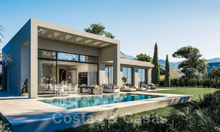 Villas modernas de nueva construcción en venta con vistas panorámicas al mar, en un complejo cerrado con casa club y comodidades en Marbella - Benahavis 34333 