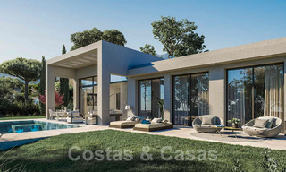 Villas modernas de nueva construcción en venta con vistas panorámicas al mar, en un complejo cerrado con casa club y comodidades en Marbella - Benahavis 34334 