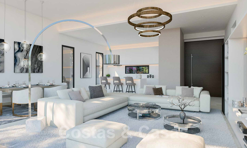 Villas modernas de nueva construcción en venta con vistas panorámicas al mar, en un complejo cerrado con casa club y comodidades en Marbella - Benahavis 34336