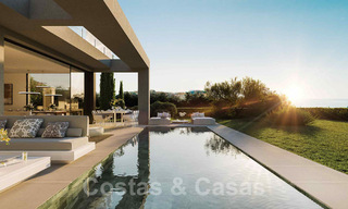 Villas modernas de nueva construcción en venta con vistas panorámicas al mar, en un complejo cerrado con casa club y comodidades en Marbella - Benahavis 34341 