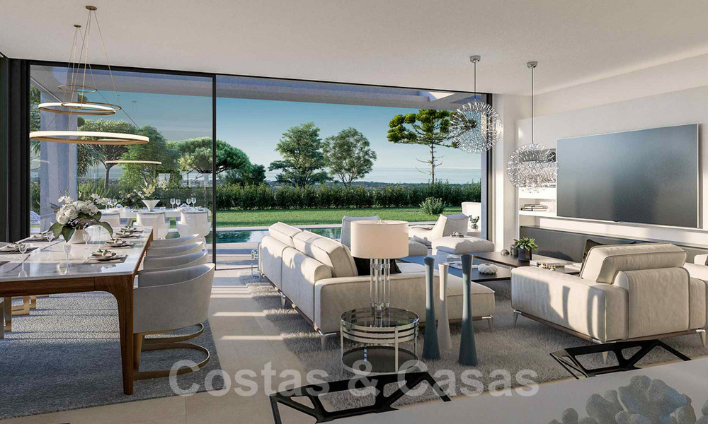 Villas modernas de nueva construcción en venta con vistas panorámicas al mar, en un complejo cerrado con casa club y comodidades en Marbella - Benahavis 34342