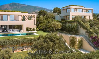 Villas modernas de nueva construcción en venta con vistas panorámicas al mar, en un complejo cerrado con casa club y comodidades en Marbella - Benahavis 63710 