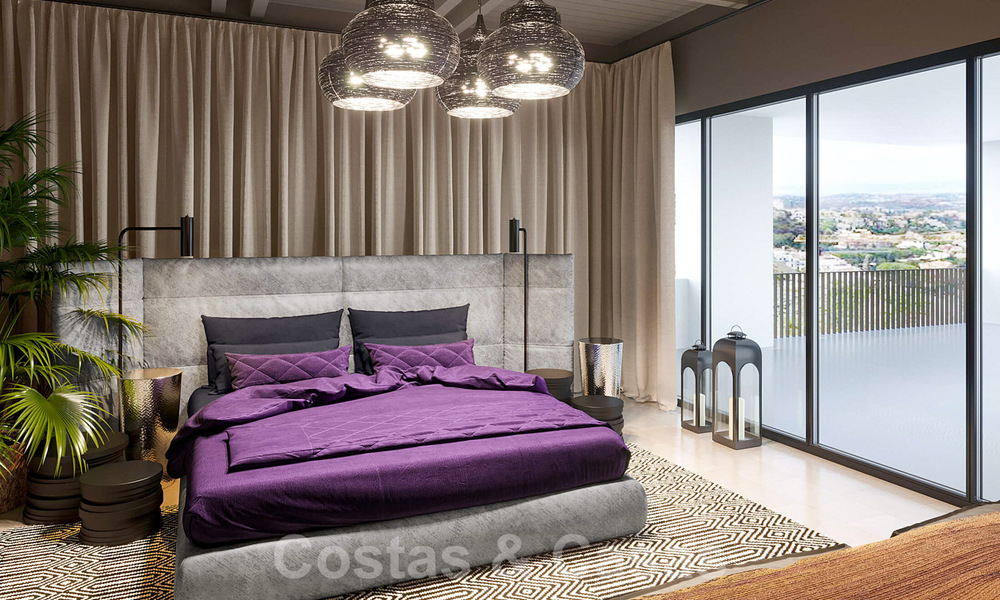 Villa exclusiva y de estilo moderno de alta tecnología con vistas panorámicas al mar en venta, en una prestigiosa urbanización en Benahavis - Marbella 34443