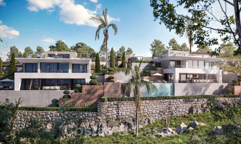 Modernas villas de lujo de nueva construcción en venta con una gran terraza y hermosas vistas panorámicas al mar en la Costa del Sol 35208