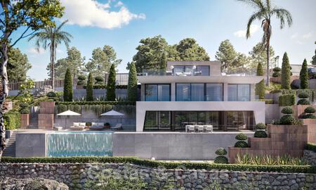 Modernas villas de lujo de nueva construcción en venta con una gran terraza y hermosas vistas panorámicas al mar en la Costa del Sol 35211