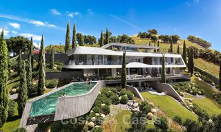 Se vende espectacular villa de nueva construcción de diseño con vistas panorámicas al golf, al lago, a las montañas y al mar, en un complejo de golf cerrado en Benahavis - Marbella 36633 