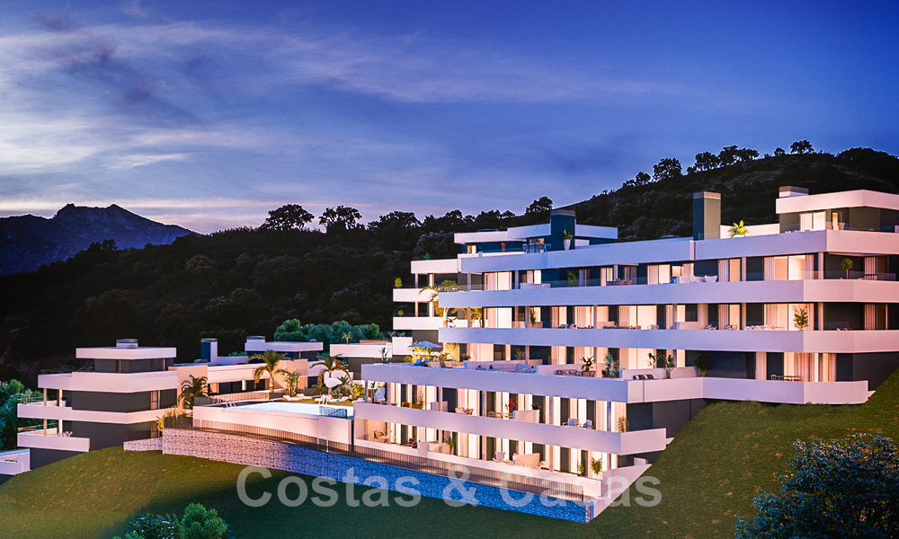 Nuevo proyecto de diseño contemporáneo con apartamentos de lujo en venta con impresionantes vistas al mar en Marbella Este 47652
