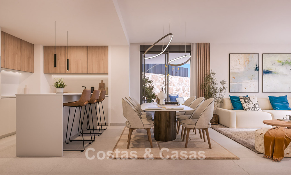 Nuevo proyecto de diseño contemporáneo con apartamentos de lujo en venta con impresionantes vistas al mar en Marbella Este 800519