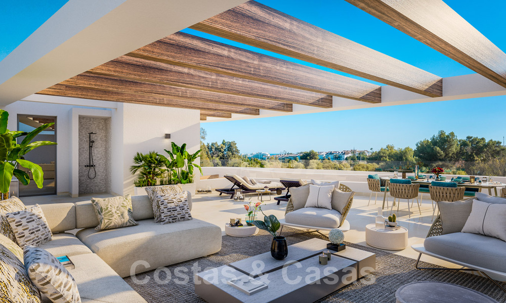 Primera línea de golf, modernos y lujosos apartamentos en venta, a poca distancia de los servicios en Guadalmina y San Pedro en Marbella 37405