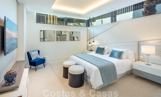 Lista para entrar a vivir, nueva villa de diseño moderno en venta en una urbanización muy solicitada junto a la playa, justo al este del centro de Marbella 37571 