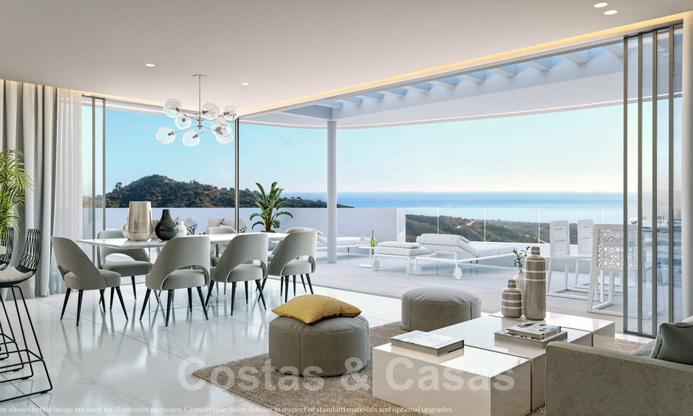 Apartamentos lujosos, modernos y contemporáneos con impresionantes vistas al mar en venta a poca distancia del centro de Marbella 38318