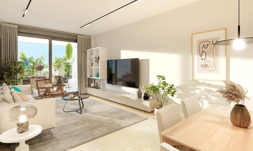 Nuevos y modernos apartamentos en venta al lado de la playa de Elviria en Marbella 38504