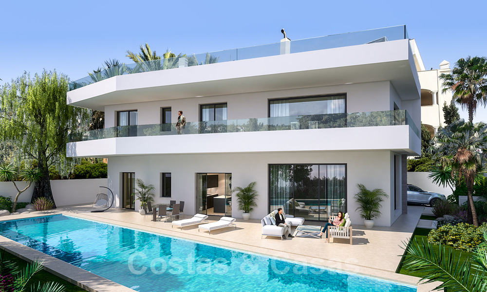 Moderna villa de lujo en venta en una exclusiva urbanización a un paso de la playa en la Milla de Oro de Marbella 38790